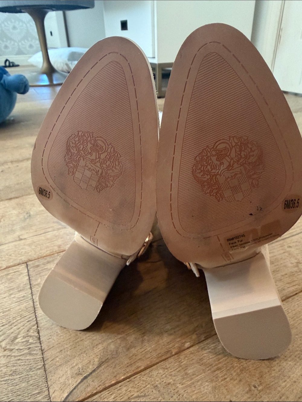 Vince Camuto Cream Faux Fur Fold-Over Ankle Boots - Picture 5 of 5